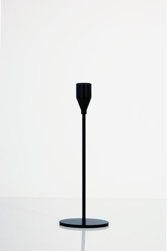 Set of 5 black matte finish candle sticks, 23cm tall, perfect for creating a stylish and cozy ambience in any space.