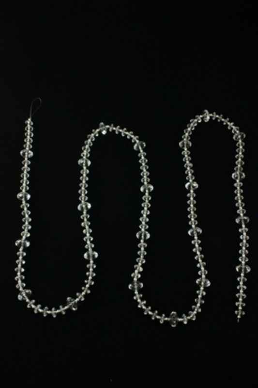 Clear acrylic bead garland set of 6, each 1.7m long, perfect for elegant decor at events and DIY projects.