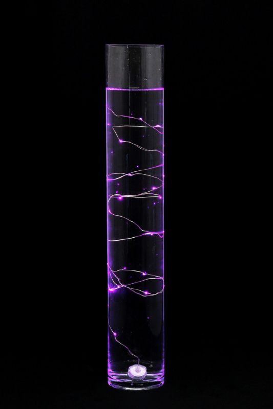 Delicate light pink submersible LED string lights, set of 10, perfect for enchanting decor at events and home settings.