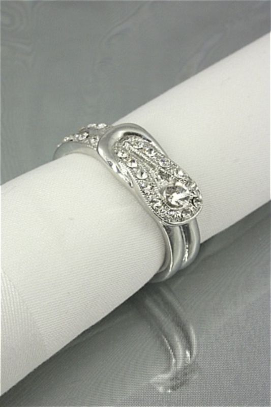 Elegant silver napkin rings in loop design, set of 20, perfect for enhancing any dining occasion with style.