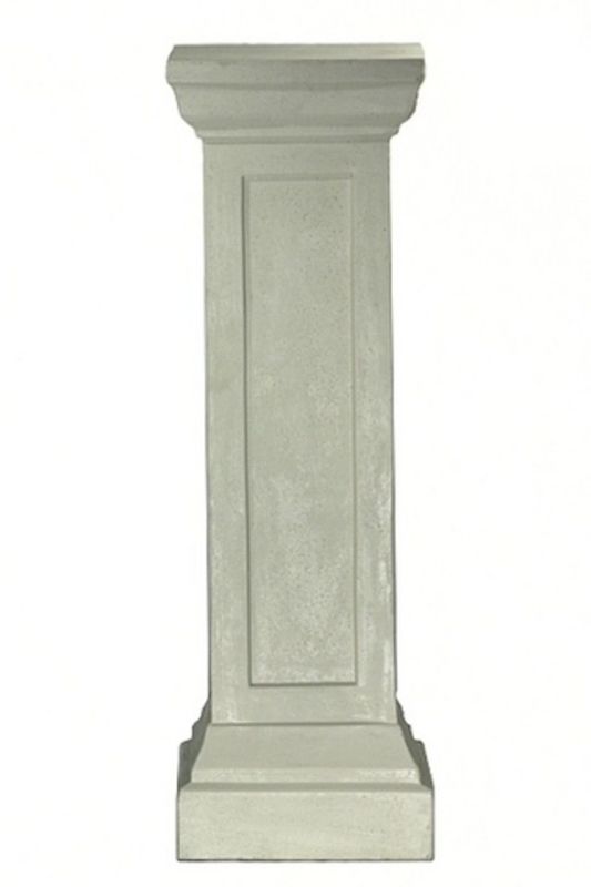 Large white wash pedestal standing 100cm tall, perfect for showcasing urns or decor with rustic charm and elegance.