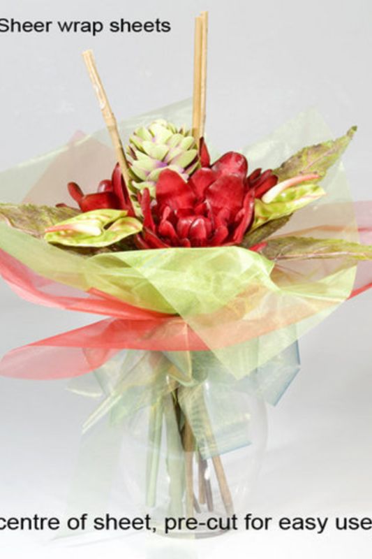 Vibrant cerise sheer flower wrap, 100 lightweight sheets, perfect for elegant gift wrapping and floral arrangements.
