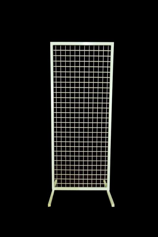 Modern white square mesh frame backdrop, 50cmW x 120cmH, ideal for events, displays, and floral arrangements.
