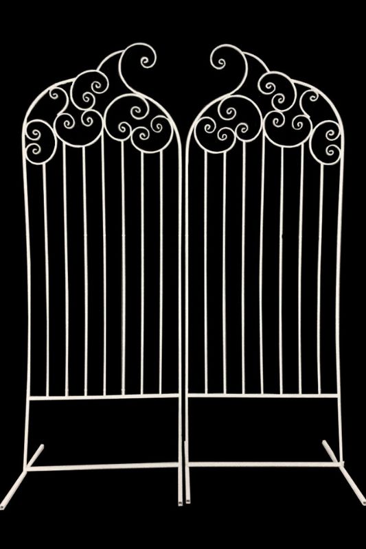Elegant white French Door Panels set of 2, perfect for creating a Parisian backdrop at weddings and special events.