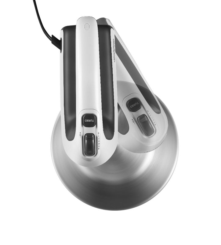 Combo Pro Mixer - MIXMASTER® in white with stand mixer, hand mixer, stainless steel attachments, and 3.8L bowl.