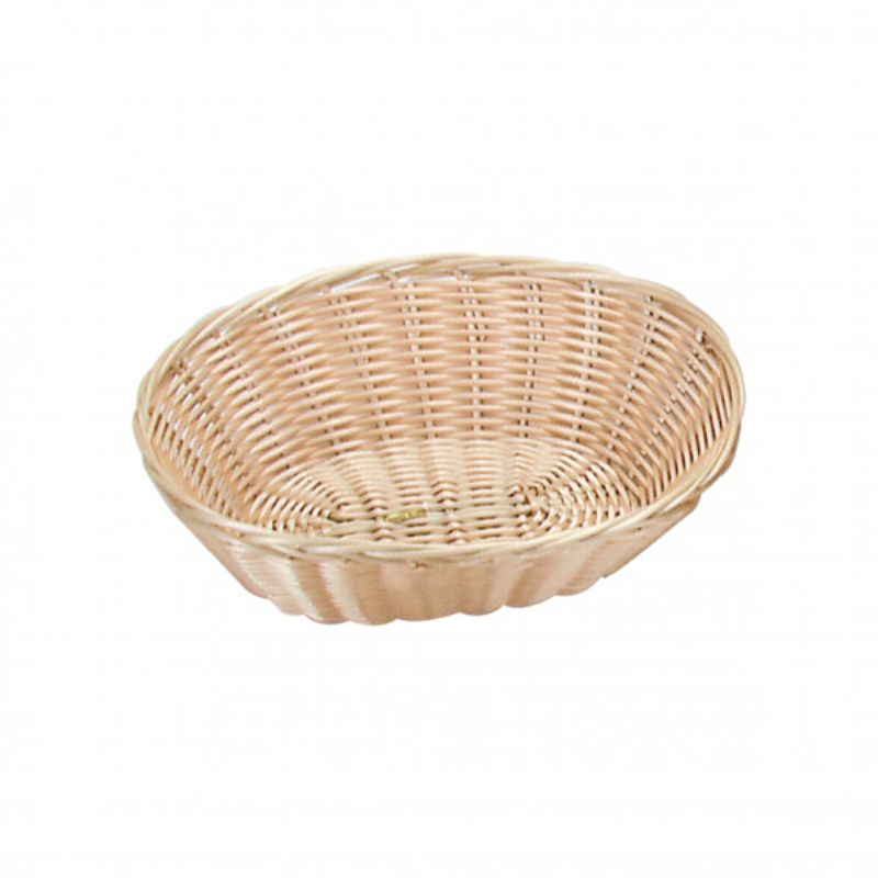Round stainless steel Chef Inox bread basket, 230mm diameter, perfect for serving bread and pastries stylishly.