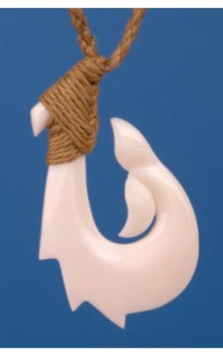 Whale Tail Hook pendant crafted from ethically sourced beef bone, symbolizing ocean conservation and unique in design.