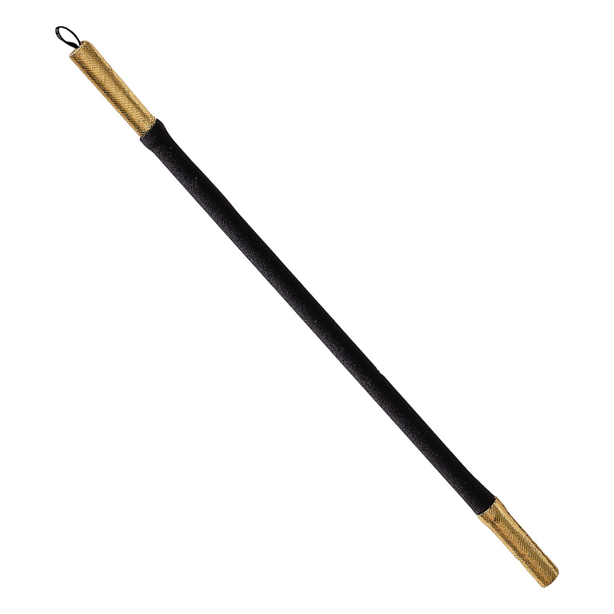 Black and gold magician's wand crafted from velvet, featuring elegant gold end accents, perfect for fancy dress and imaginative play.
