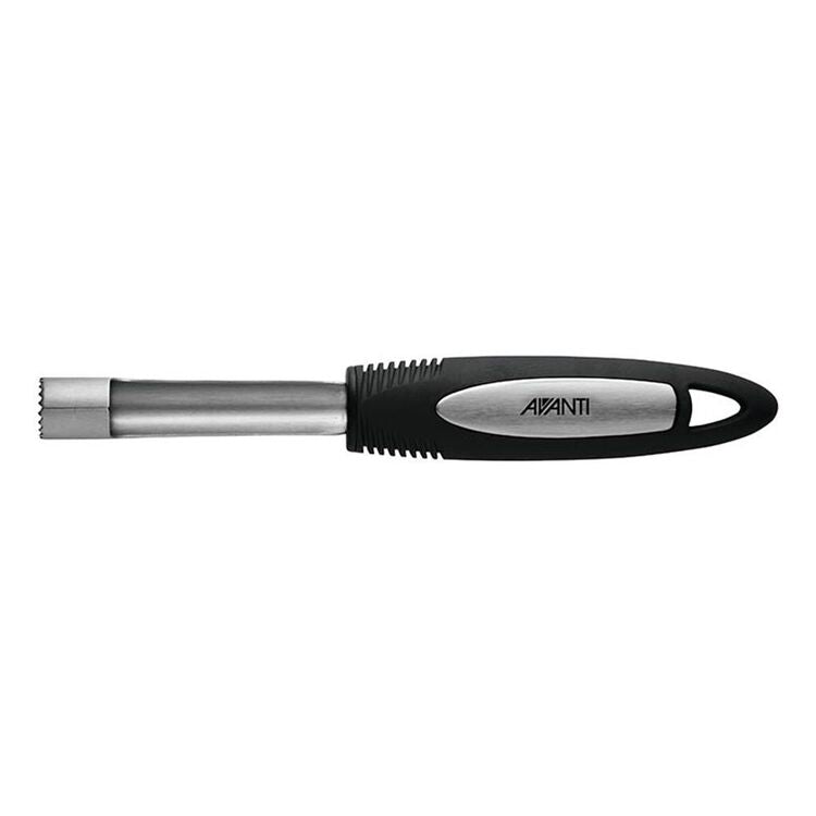 Avanti Ultra Grip Corer with ergonomic soft grip, stainless steel design for effortless fruit coring and easy storage.