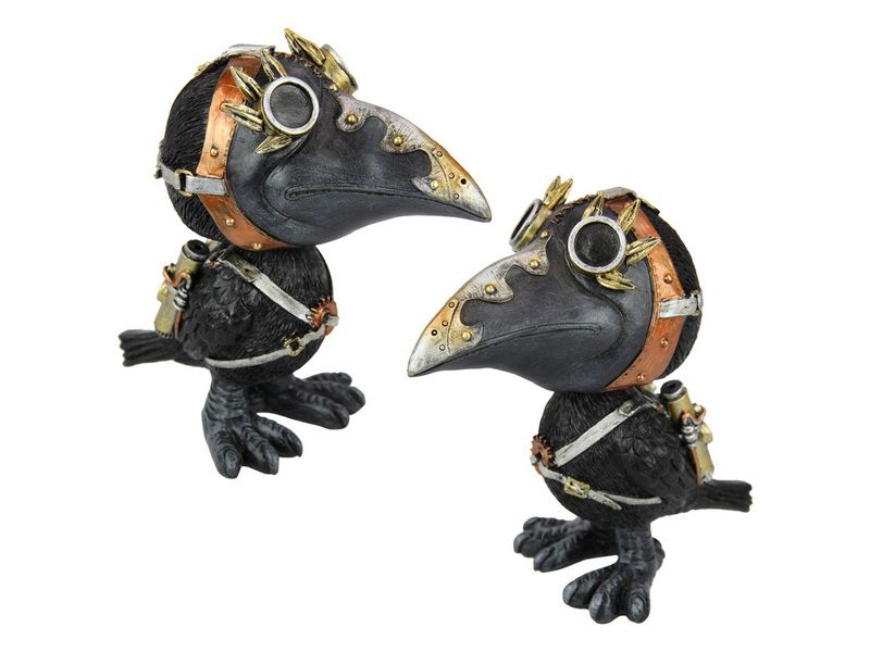 Ornament - Bobble Head Stm/PunK Crow 15cm (Set of 2 Asstd)