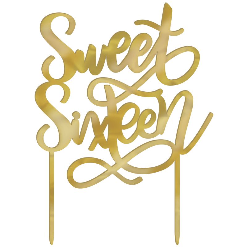 Cake Topper - Elegant Sixteen Sweet Sixteen 16cm (Blush Gold)