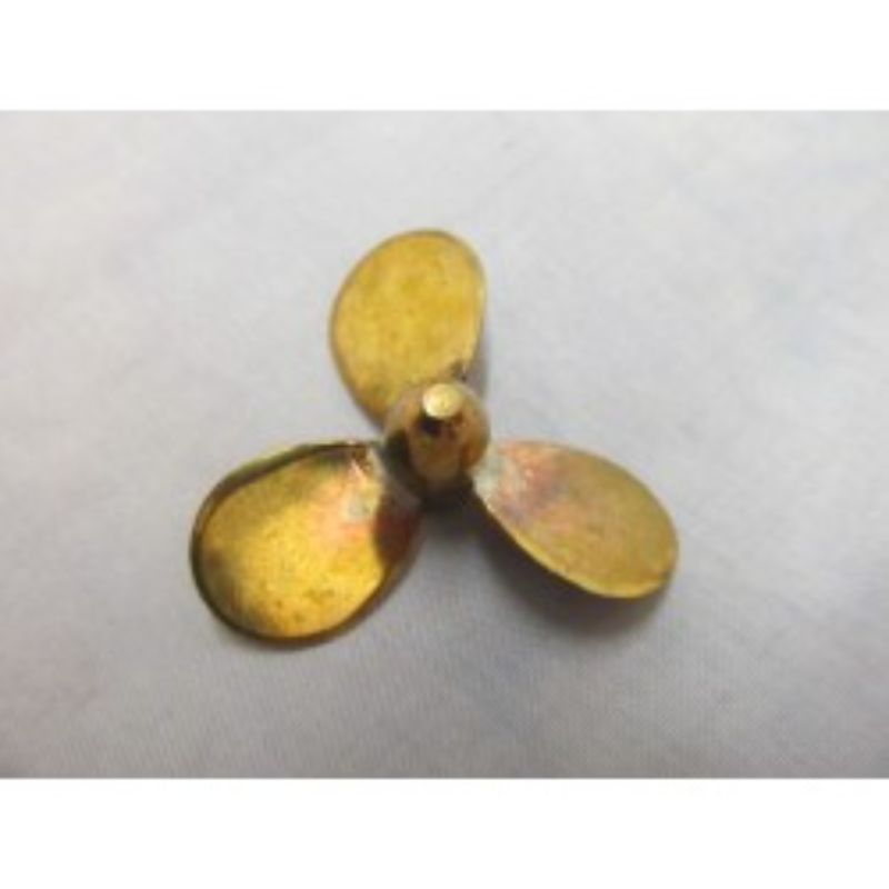 Brass 50mm right propeller for wooden ship models, offering durability, elegance, and optimal water flow for display or operation.