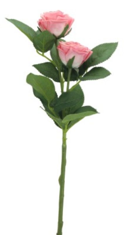 Lifelike dark pink artificial roses with two heads, each 38cm tall, perfect for home decor and special occasions.