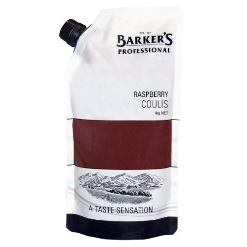 Coulis Raspberry Barkers 1kg  - Packet