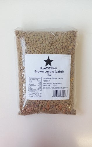 Lentils Brown  Dry 1kg - Packet