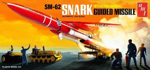 1/48 Snark Missile model kit featuring a detailed missile, mobile launcher, and nine figures, perfect for military aviation enthusiasts.