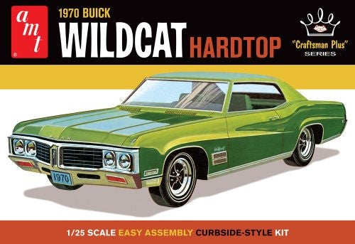 1/25 scale model kit of the classic '70 Buick Wildcat Hardtop, featuring intricate details and paintable components.