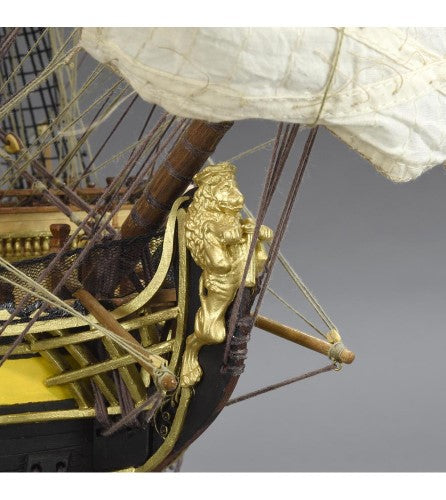 Detailed wooden model ship kit of the Santa Ana, a historic Spanish vessel, perfect for collectors and enthusiasts.