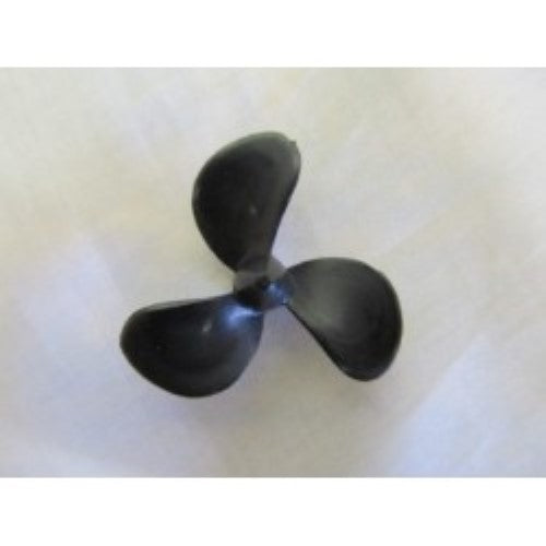 Durable 40mm plastic propeller for model boats, designed for M3 shafts, enhances performance and reduces drag.