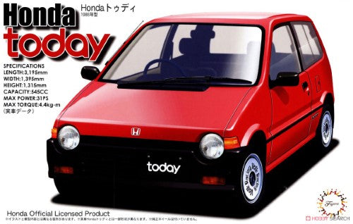 Detailed 1/24 scale plastic model kit of the Honda Today G, perfect for collectors and hobbyists.