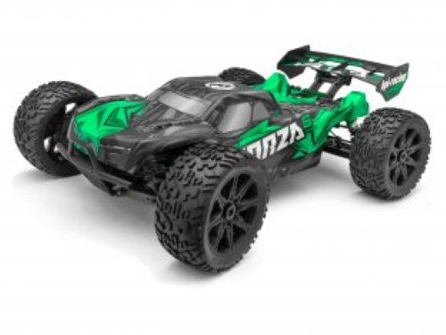 High-performance 1/8 scale electric buggy with brushless motor, waterproof features, and all-terrain tires for off-road racing.