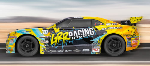 Remote control 1/10 scale HPI Racing E10 Camaro, featuring 4WD, high-torque motor, and a waterproof speed control for thrilling racing.