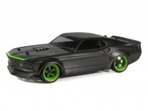 Detailed '69 Mustang body shell for 1/10 RC cars, featuring a striking paint job and lightweight design for optimal performance.
