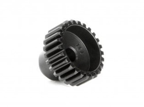 High-performance 25T pinion gear (48DP) for RC vehicles, enhancing torque and speed for optimal control and durability.