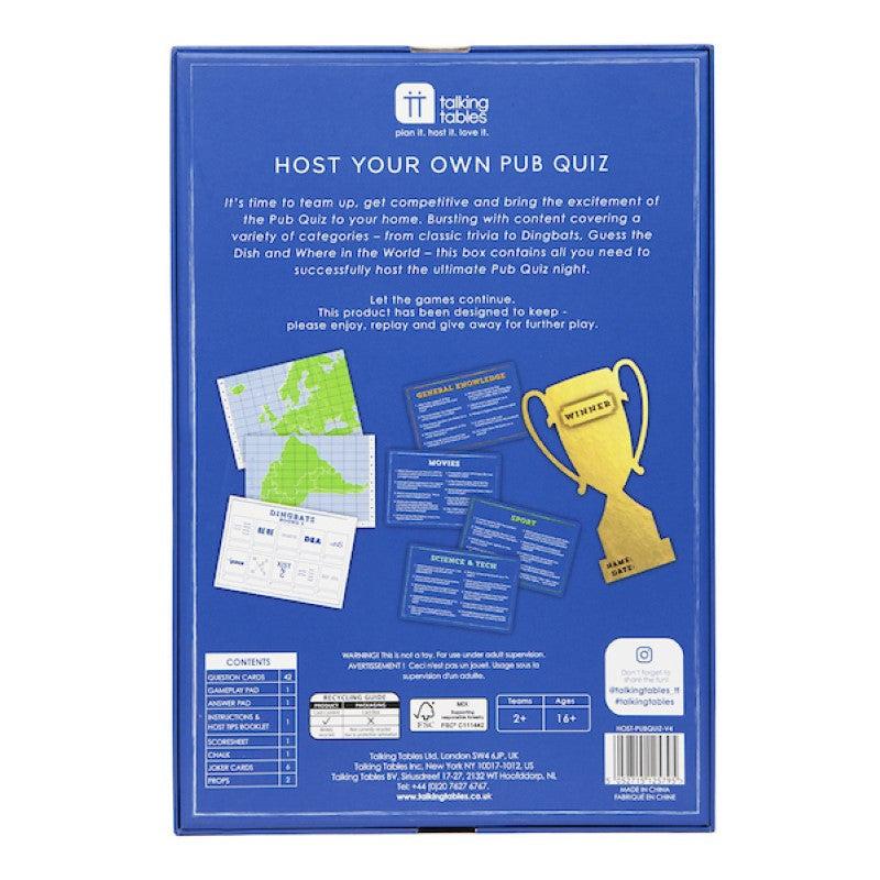 Game - Host Your Own Pub Quiz Game