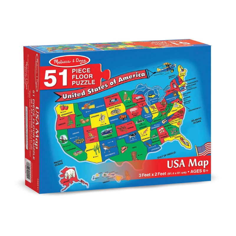 U.S.A. Map Floor Puzzle -  51 Pieces - Melissa & Doug