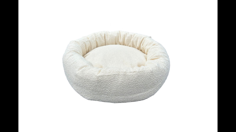 Dog Bed - Round Boucle Pet Bed Cream - XS 50cm