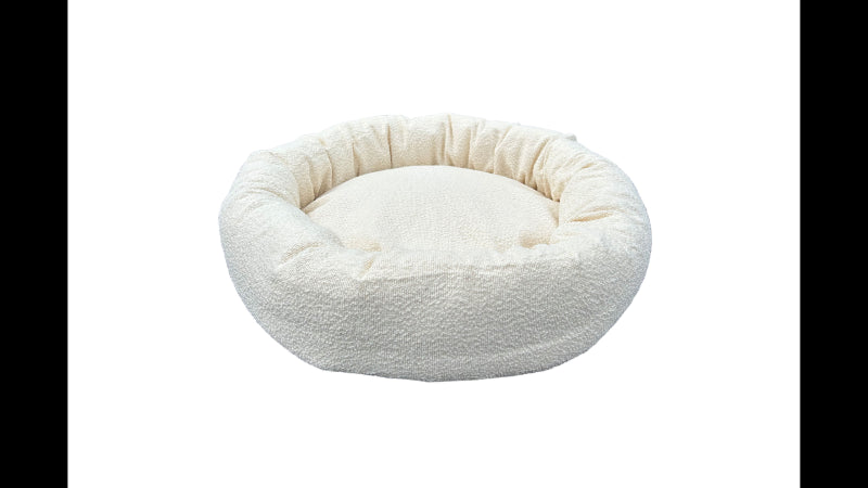 Dog Bed - Round Boucle Pet Bed Cream - Sml 60cm