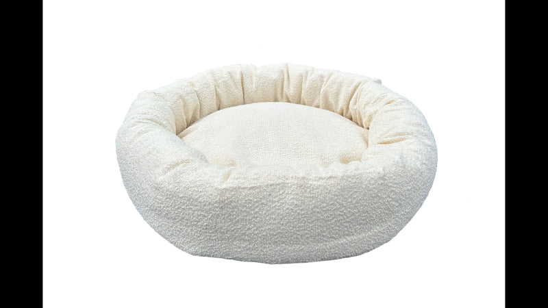 Dog Bed - Round Boucle Pet Bed Cream - Med 75cm