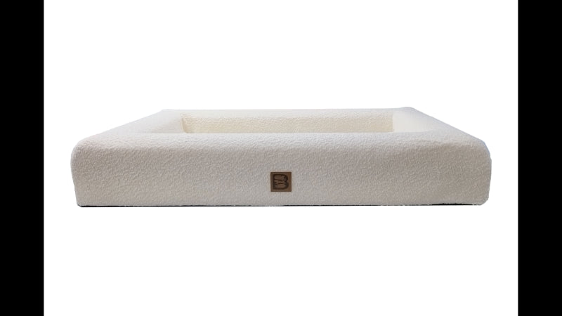 Dog Bed - Boucle Orthopedic Bed Cream - Lge 100x65cm