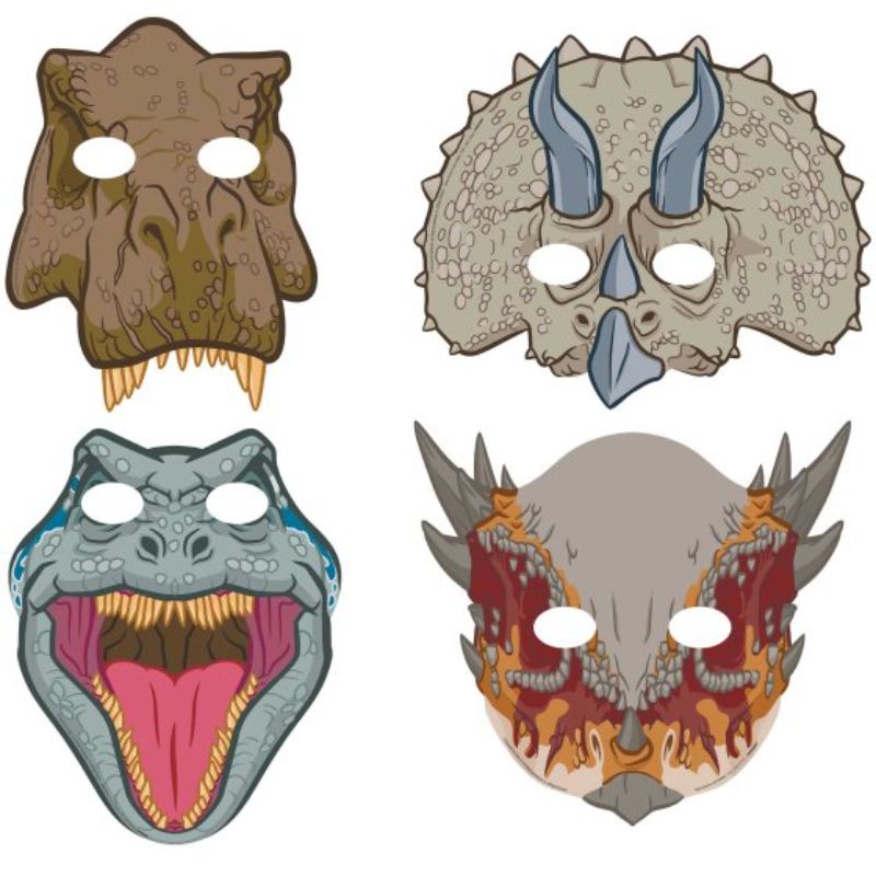 Jurassic Into The Wild Paper Masks (Set of 8)