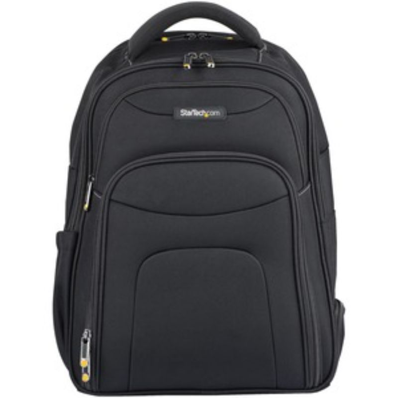 Durable StarTech.com 15.6" laptop backpack with drop resistance, removable accessories case, and checkpoint-friendly design.