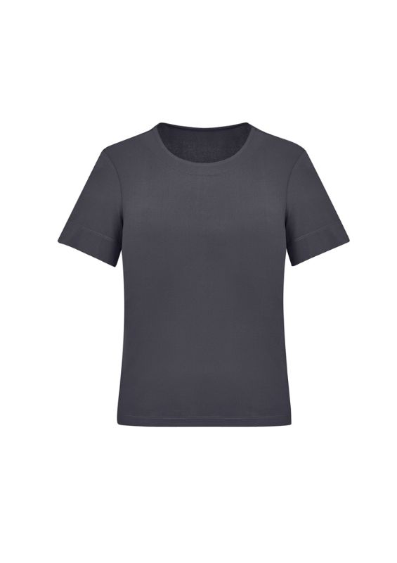 Women's Marley Jersey S/S Top in charcoal, size XXS, featuring lightweight, breathable fabric for versatile styling and comfort.