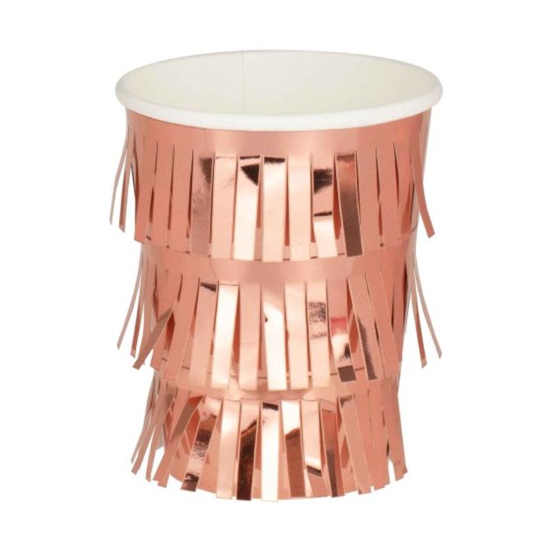Mix It Up Rose Gold Fringe Cups - Pack of 8