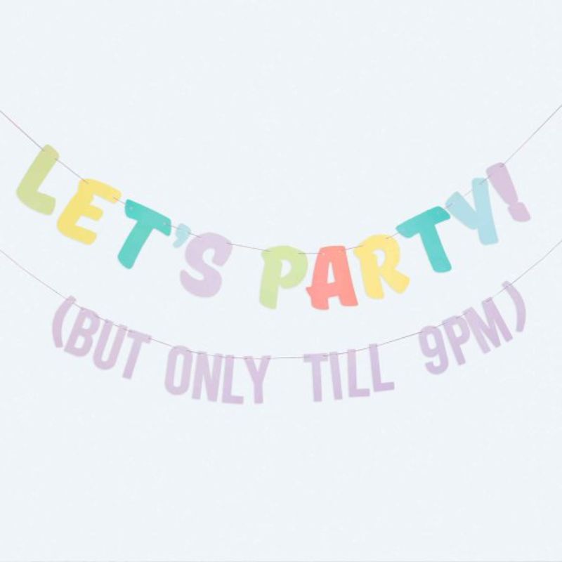 Mix It Up Bunting Let's Party! But Only Till 9pm Brights - Pack of 2