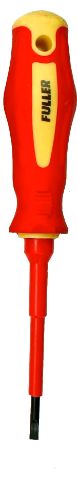 Insulated 3.5mm slot screwdriver, 75mm length, designed for electrical safety and ergonomic use in tight spaces.