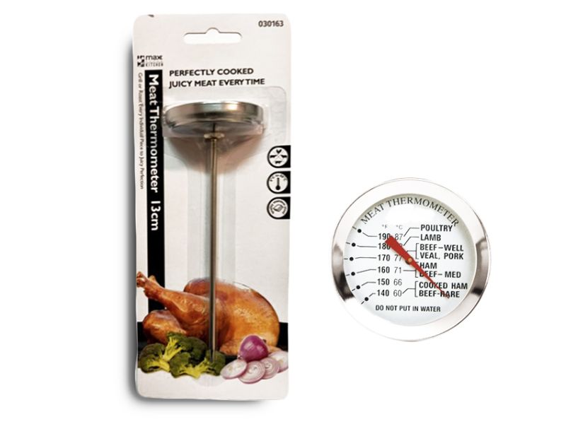 Set of 12 Meat Larger Thermometers, each 13cm long, for precise internal temperature readings of various meats.