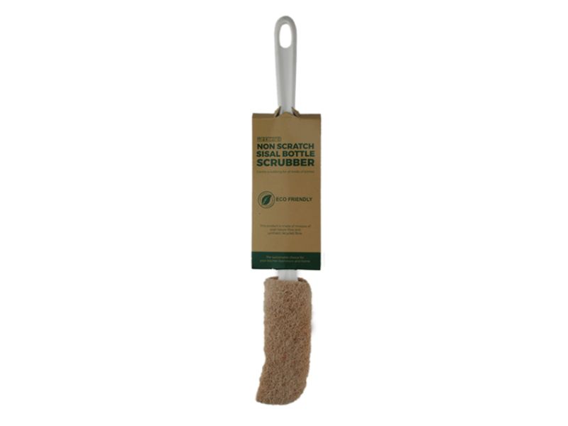 Set of 36 eco-friendly coconut bottle scrubbers for effective, gentle cleaning of reusable containers.