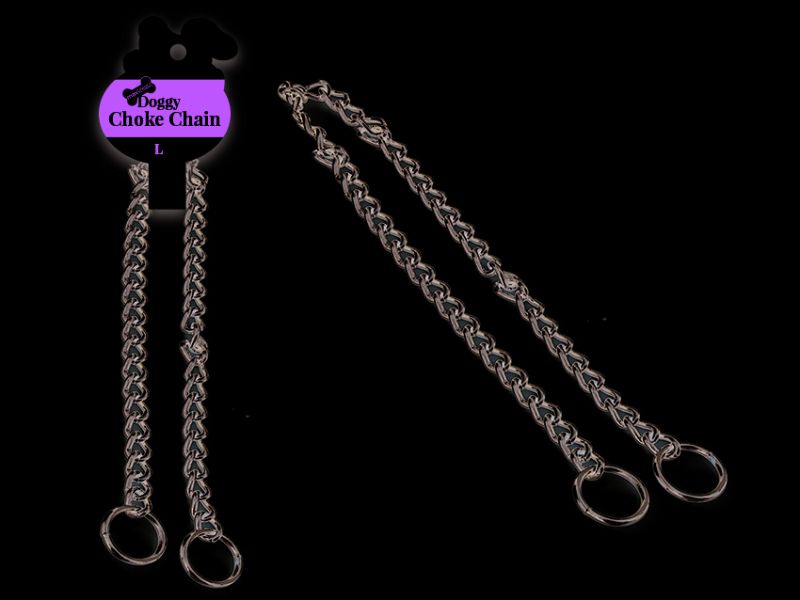 Durable MaxTreat choke chain set of 24 for dog training, adjustable up to 60cm, features dual O-ring design for easy use.