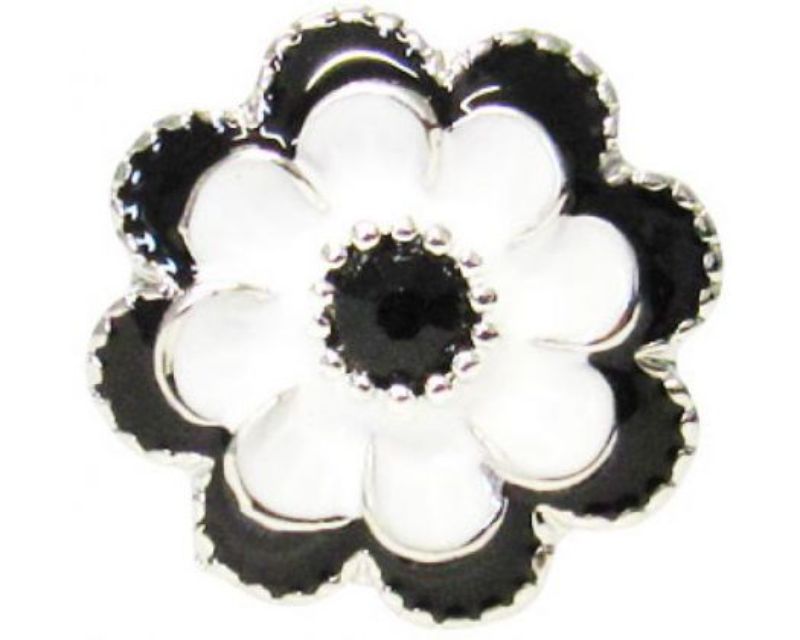 Elegant black and white floral accessory, versatile for enhancing any outfit with style and sophistication.