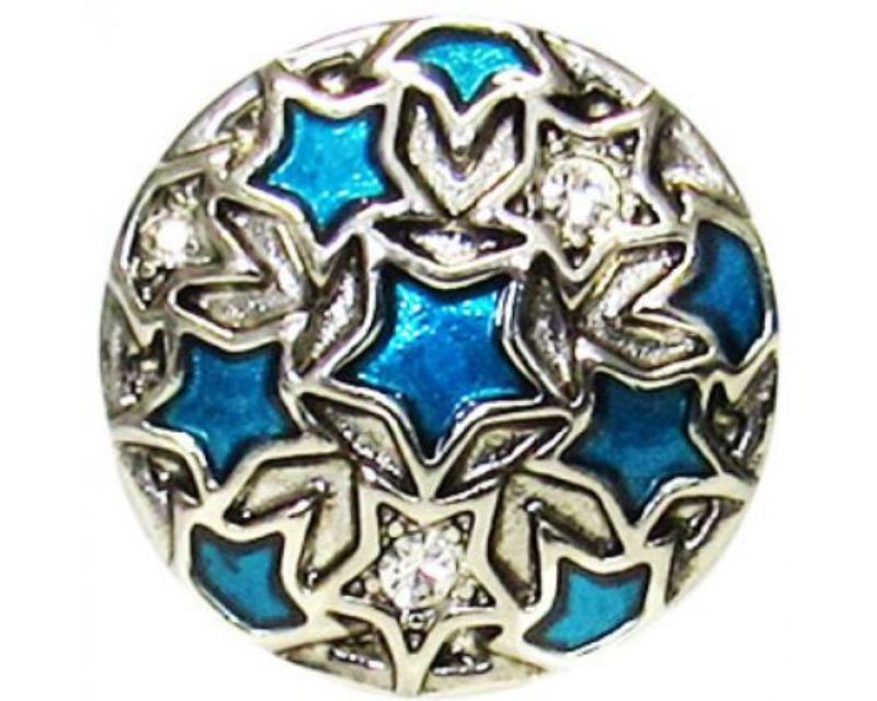 Vibrant blue star snaps for customizing jackets and bags, adding style and individuality to your accessories.