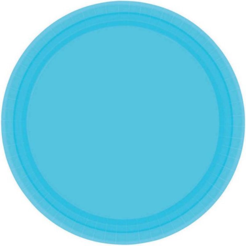 Paper Plates 23cm Round 20CT - Caribbean Blue  - Pack of 20