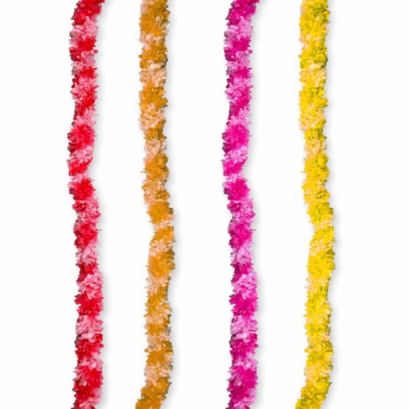 Diwali Garland Leis Assorted Colours 1.5m - Pack of 4