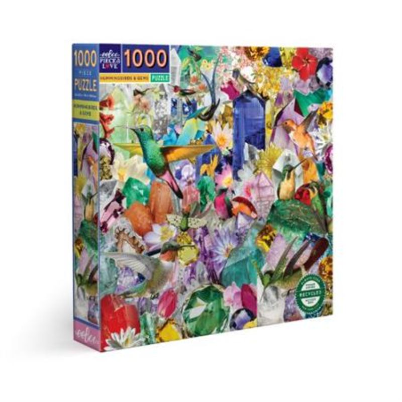 Puzzle - Hummingbirds and Gems Square eeBoo (1000pcs)