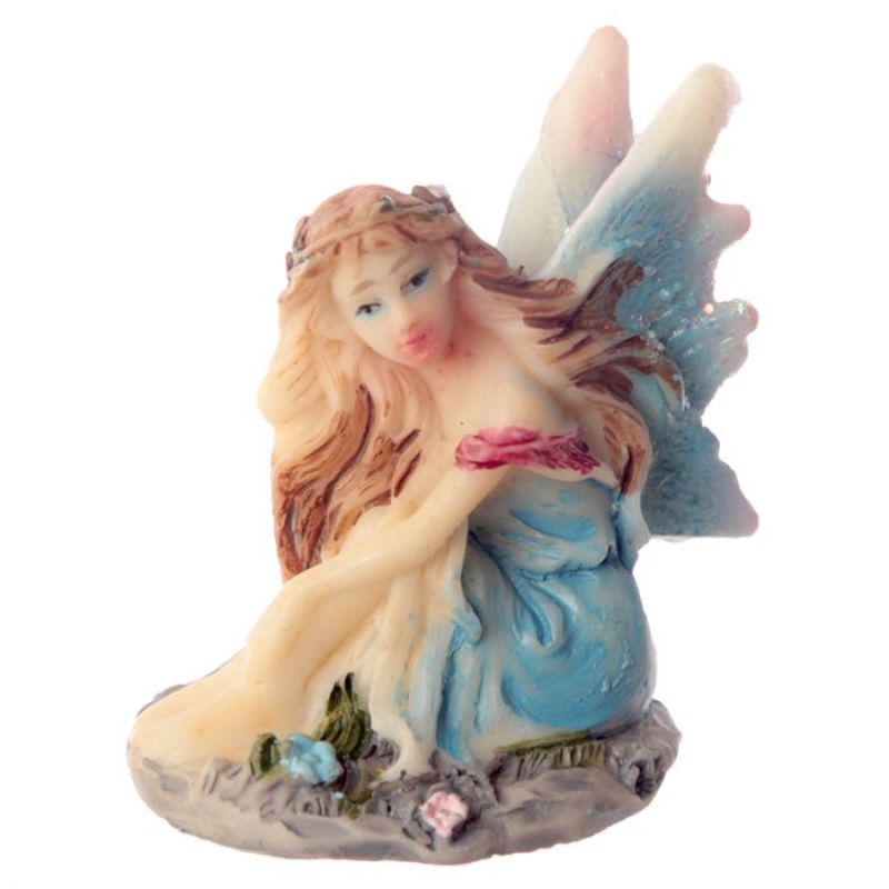 Colorful mini flower fairies in gift bags, perfect for party favors and whimsical decor, standing at 4cm tall.