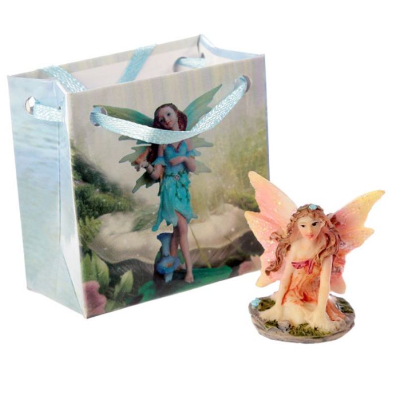 Colorful mini gift bags with 4cm flower fairies, ideal for party favors, children's gifts, and whimsical decor. Set of 24.